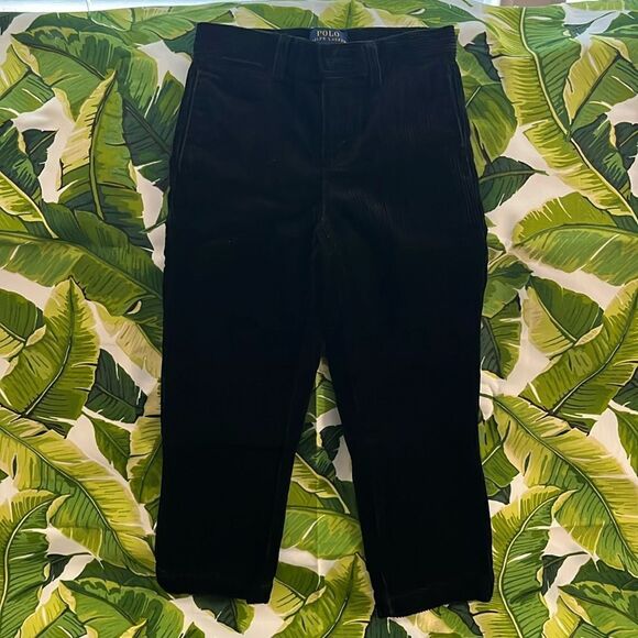 NWOT POLO Ralph Lauren Black Corduroy Pants with a Red Emblem - Picture 1 of 6